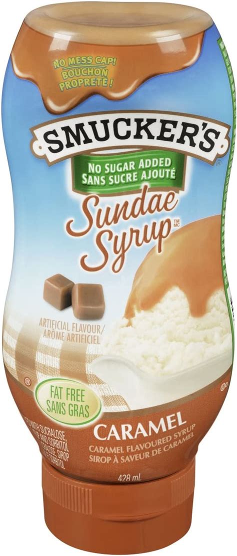 Smuckers Sundae Syrup No Sugar Added Caramel Flavoured Syrup 428ml