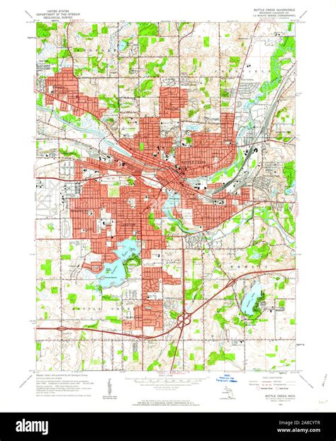 Map Of Battle Creek Cut Out Stock Images And Pictures Alamy