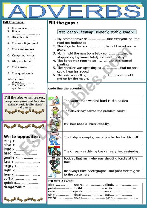 Adverbs Esl Worksheet By Jhansi