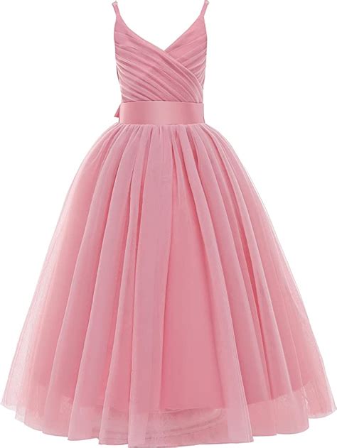 Glamulice Flower Girls Lace Bridesmaid Dress Long A Line Wedding