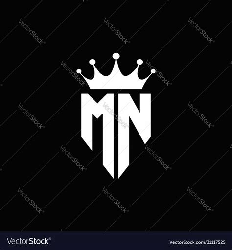 Mn logo monogram emblem style with crown shape Vector Image