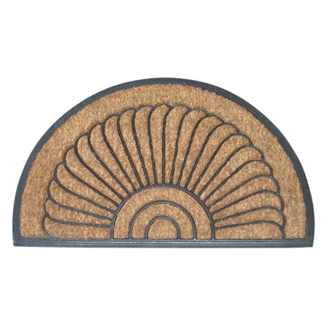 Shell Half Round Recycled Rubber And Coir Door Mat