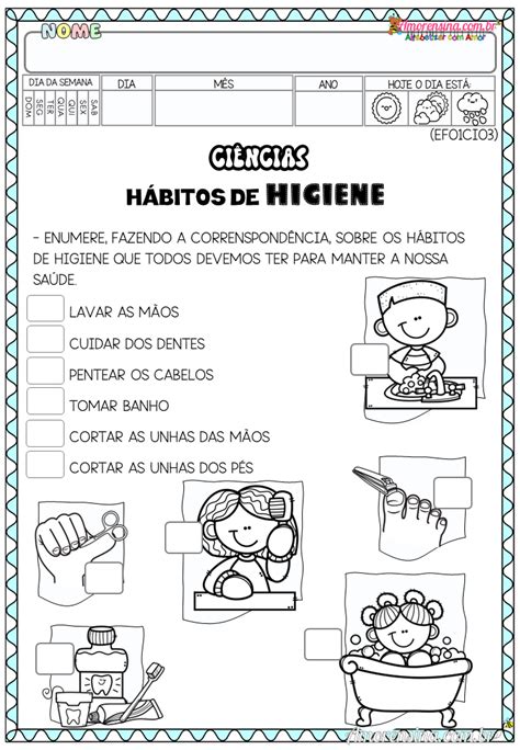 Atividades Sobre Habitos De Higiene - Hábitos de Higiene Ciências 1º ano | Atividades alfabetização e ...