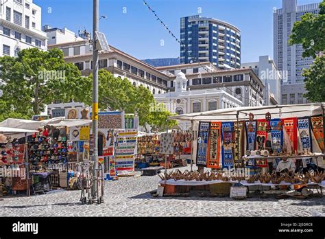 Stalls Selling African Souvenirs At Greenmarket Square In The City Bowl