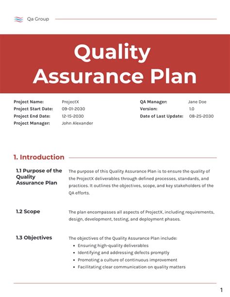 Clean Quality Assurance Plan Template Venngage