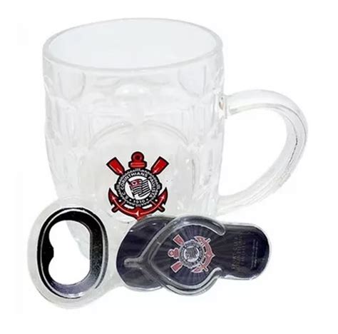 Caneca Vidro E Abridor Im Corinthians Kit Tim O Oficial