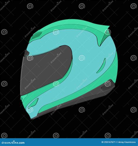 Block Helmet Full Face Vector Illustration, Helmet Concept, Helmet