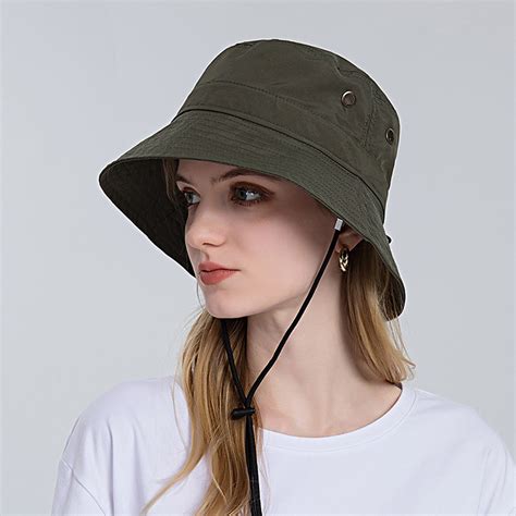 Shpwfbe Bucket Hat Sun Hat Women Sun Hat Wide Brim Beach Hat Adjustable