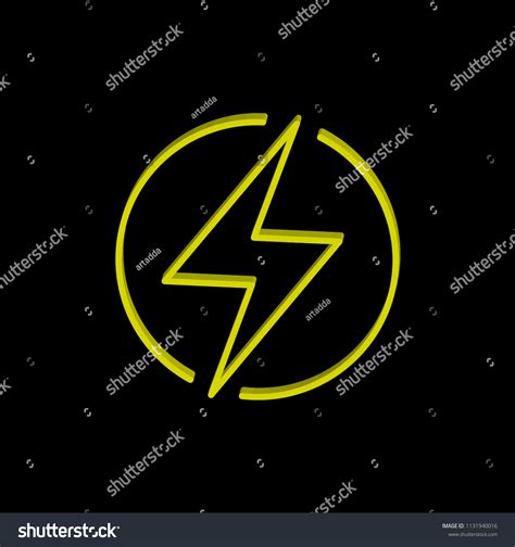 D Power Icon Lightning Electricity Isometric Stock Vector Royalty