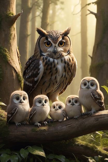 Premium Photo A Scene From The Movie The Owl And Her Babies