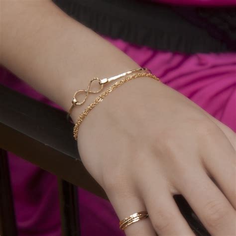 Gold Infinity Bracelet Figure 8 Gosia Meyer Jewelry