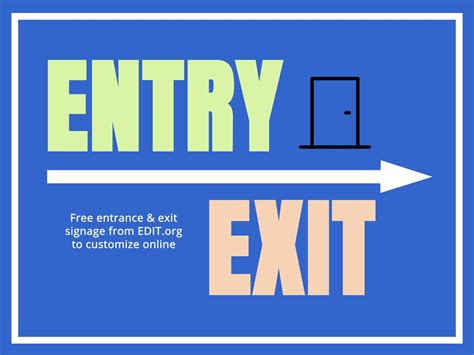 Entrance And Exit Signs To Customize Online