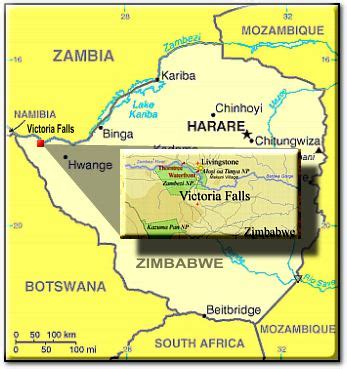 Victoria Falls Zambia Map