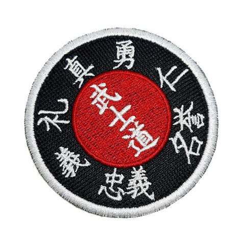 Kanjis Codigo Karate Bushido Patch Bordado Termo Adesivo Br44 Bordado Termocolante