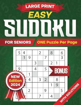 Easy Sudoku For Seniors Large Print Brain Games To Boost Mental Memory