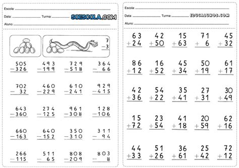 ATIVIDADES DE MATEMÁTICA REFORÇO 1º AO 3º ANO Educação Mate