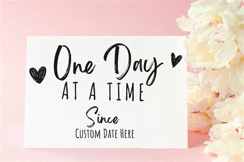 Personalized Sobriety Card Custom Date Sober Cards 1 Year Sobriety