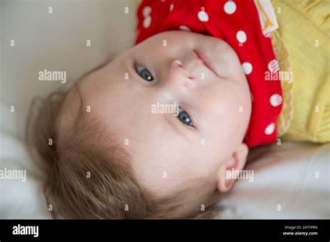 Portrait Of A 6 Month Old Baby Girl Stock Photo Alamy