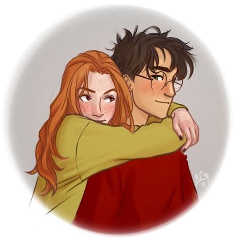 Harry Potter And Ginny Weasley Hinny Fanart Harry Potter Harry E Gina Ilustrações Do