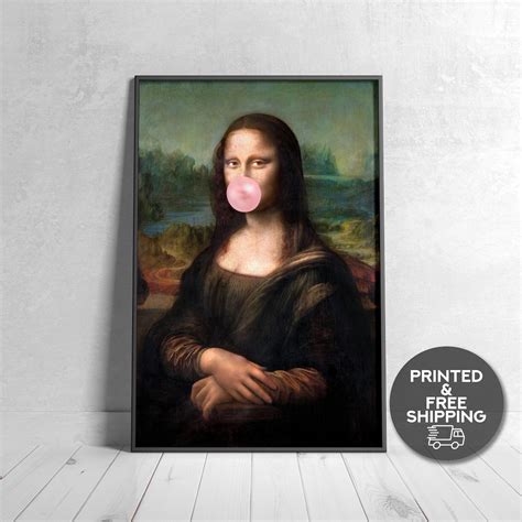 Mona Lisa Bubblegum Eclectic Wall Art Altered Art Print Printed Wall