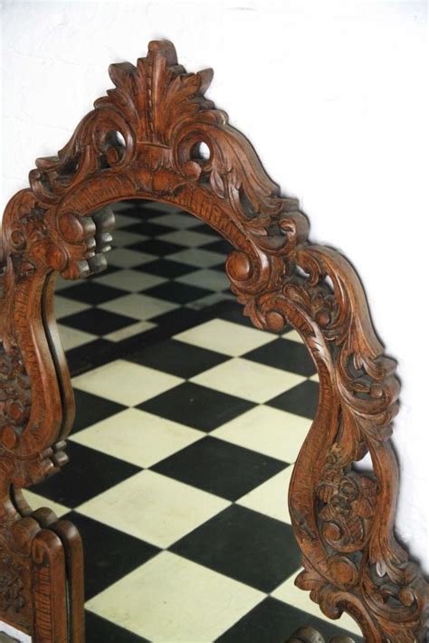 Old Hand Carved Red Narra Mirror Frame 1960s Furniture And Home Living