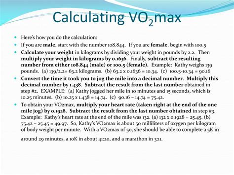 Calculating Vo2 Max