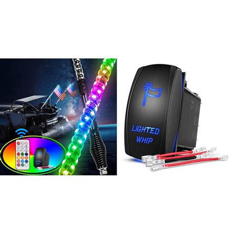 Nilight Tl Pcs Ft Spiral Rgb Led Whip Light B Lighted