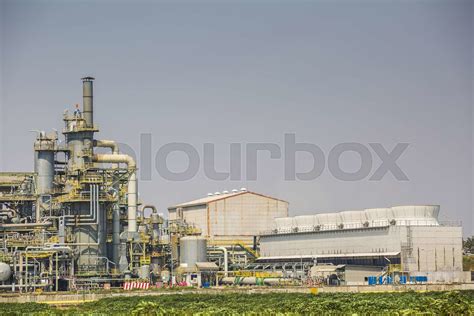 chemical plant stock image colourbox