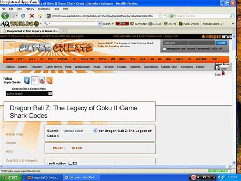 Dragon Ball Z The Legacy Of Goku Gameshark Codes Europe Newvintage