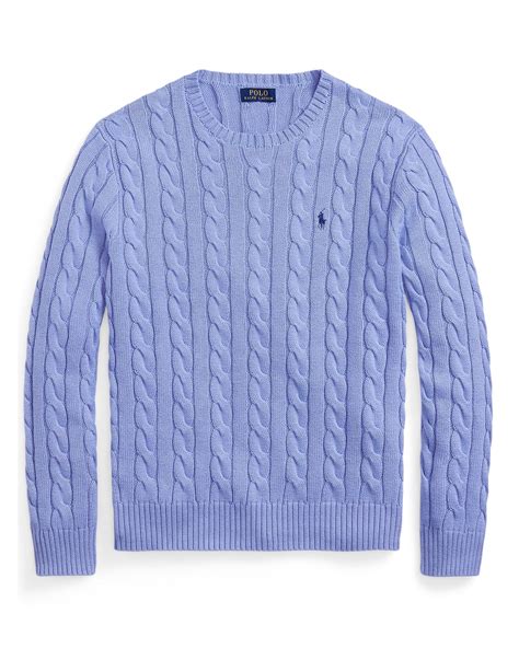 Polo Ralph Lauren Mens Cable Knit Jumper Lafayette Blue