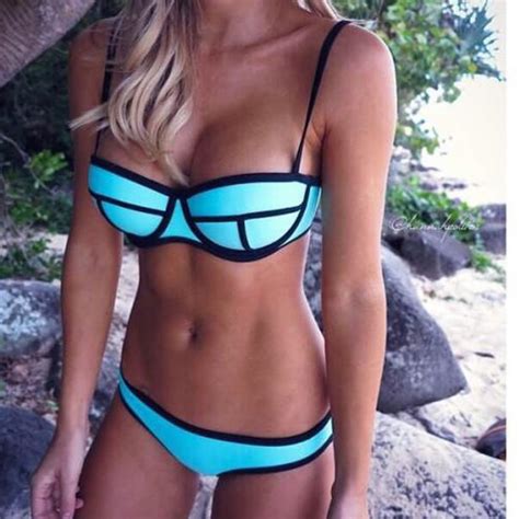 Swim Blue Neoprene Bikini Set Poshmark