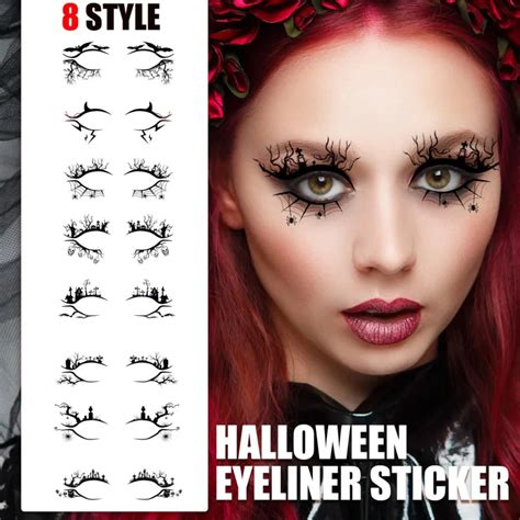 4pcset Eye Shadow Tattoo Temporary Tattoos Sticker Women Halloween