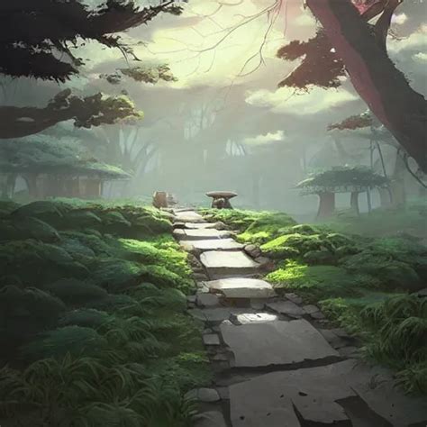 Concept Art By Sylvain Sarrailh Of An Stone Path Stable Diffusion