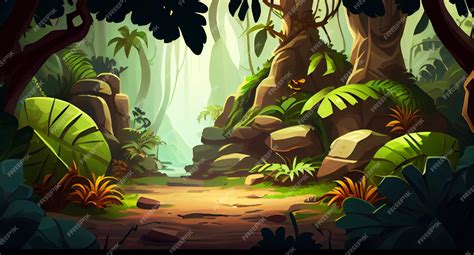 Premium Photo Jungle Forest 2d Background Environment For A Mobile