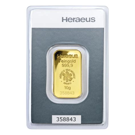 Lingotto In Oro Puro Argor Heraeus 10 Gr Goldcoinvest