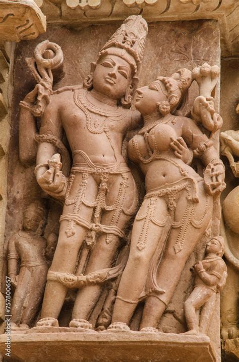 Stone Carved Sculpture On The Outer Wall Of The Parshwanath Temple