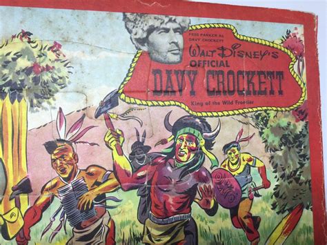 Vtg Davy Crockett Indians Frame Tray Puzzle Fess Parker Walt Disney