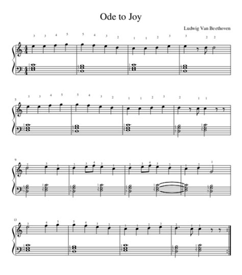 Ode à Alegria Partitura Fácil E Gratuita Em Pdf La Touche Musicale