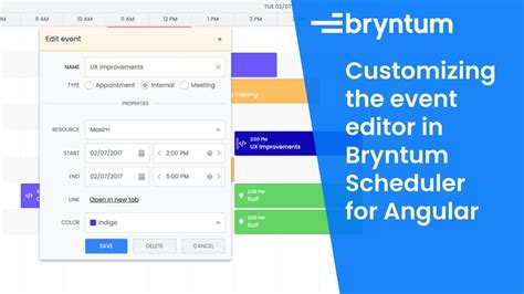 Customizing The Event Editor In Bryntum Scheduler For Angular YouTube