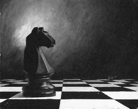 Digital Knight Chess Piece Wall Art Black Knight Piece Acrylic Chess ...