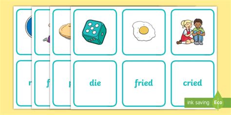 Alternative Spellings Igh Ie I E And Y Matching Cards