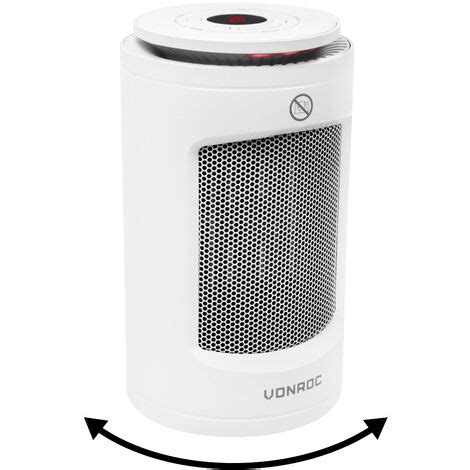 VONROC Radiateur électrique soufflant 1200W céramique blanc 3