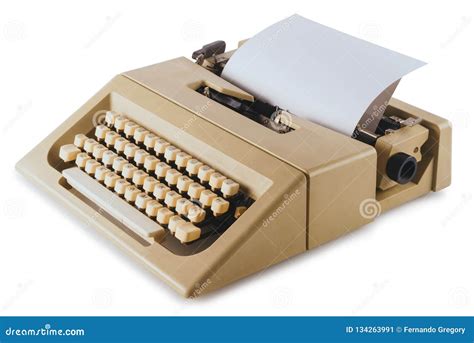 Vintage Typing Machine On White Stock Image Image Of Print