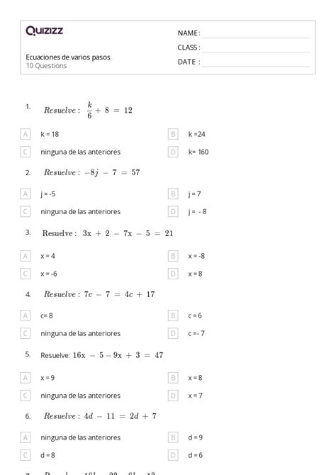 Problemas De Varios Pasos Hojas De Trabajo Para Grado En Quizizz