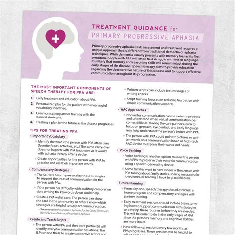 Treatment Guidance For Primary Progressive Aphasia Treatment Adult