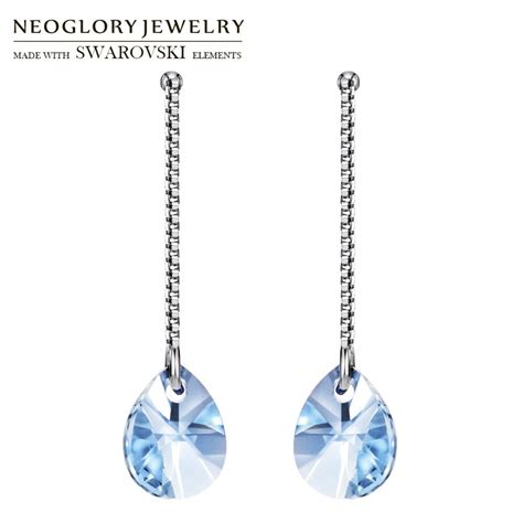 Neoglory Austria Crystal And S925 Silver Dangle Earrings Classic Water