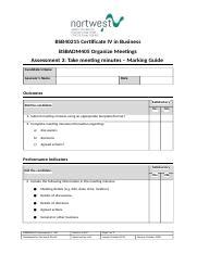 BSBADM405 Assessment 3 Marking Guide Docx BSB40215 Certificate IV