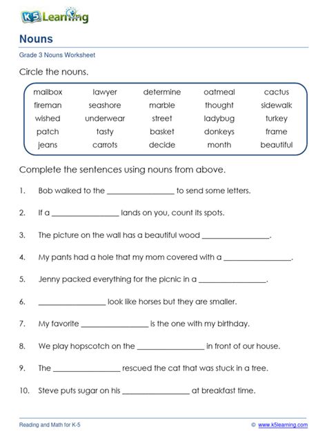 grammar-worksheet-grade-3-nouns-2 | PDF