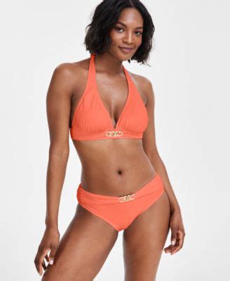 Michael Kors Women S Halter Bikini Top Belted Bikini Bottoms Macy S