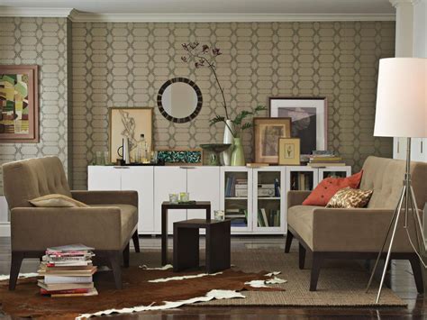 Living Room Brown Wallpaper